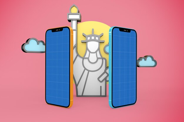 New york e mockup del telefono