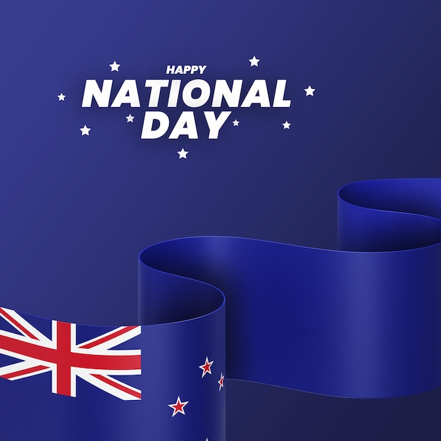 New zealand flag design national independence day banner editable text and background