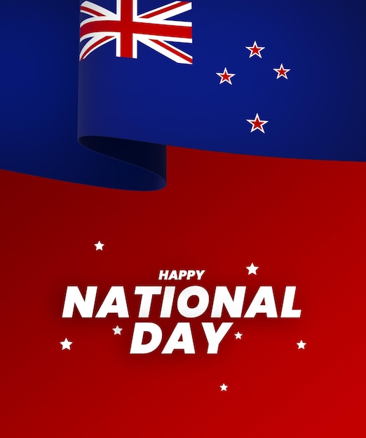 New zealand flag element design national independence day banner ribbon psd