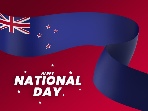 New zealand flag element design national independence day banner ribbon psd