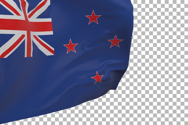 Флаг Новой Зеландии изолирован. Размахивая знаменем. Государственный флаг Новой Зеландии