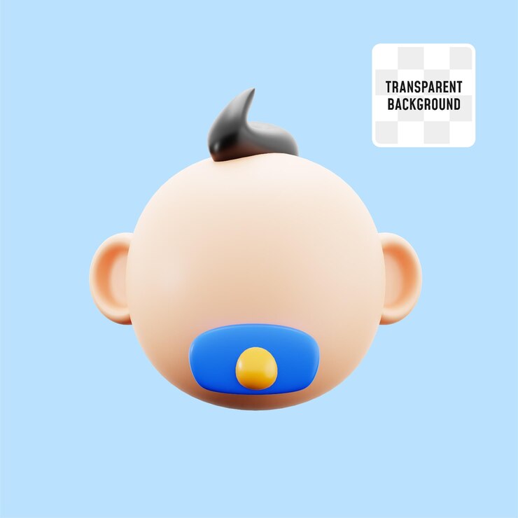 newborn baby head for childbirth medical hospital 3d icon illustration render design