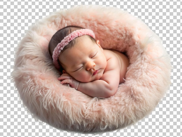 PSD newborn baby sleeps on pillow