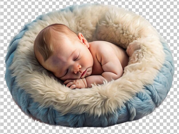 PSD newborn baby sleeps on pillow