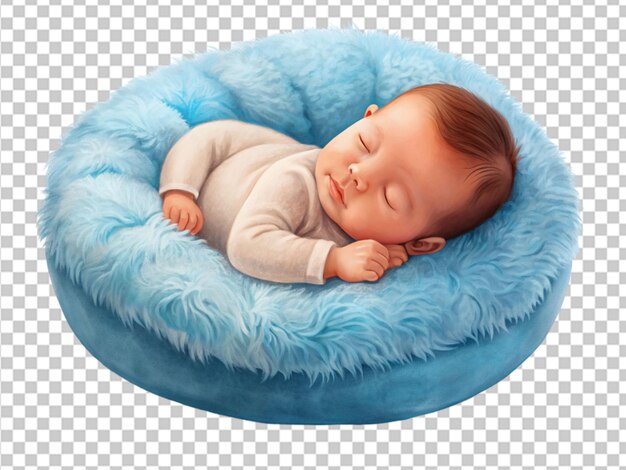 PSD newborn baby sleeps on pillow