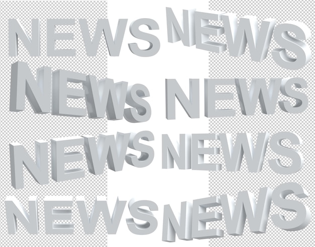 News 3d text set