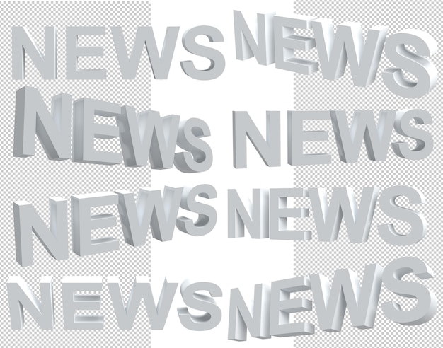 PSD news 3d text set