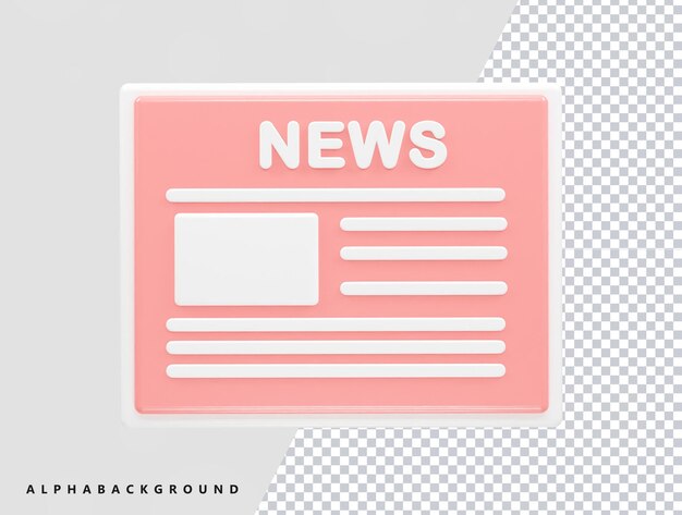 PSD news live icon rendering 3d illustration element