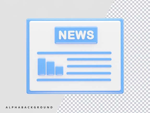 ニュースライブアイコンのレンダリング 3dイラスト要素