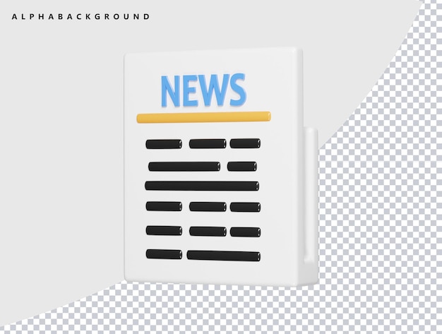 PSD 新聞のアイコン 3d レンダリング
