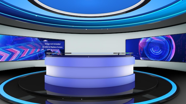 News stage virtual set design