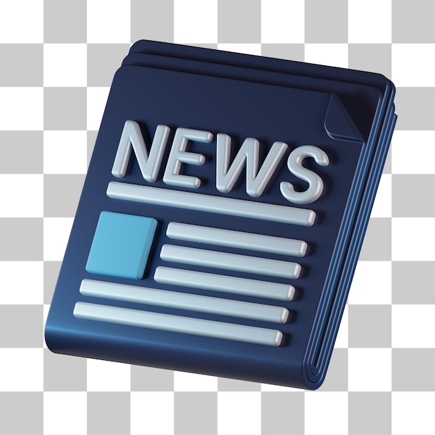 PSD icona 3d dell'aggiornamento di notizie