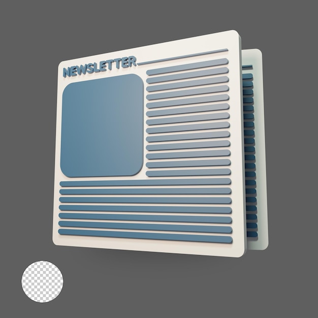 PSD newslatter icon 3d rendering