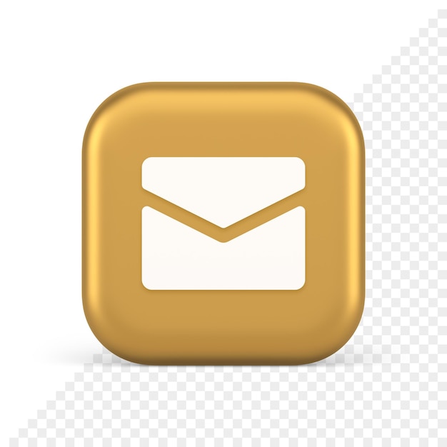 Posta in arrivo newsletter pulsante messaggio chat comunicazione remota notifica digitale icona 3d