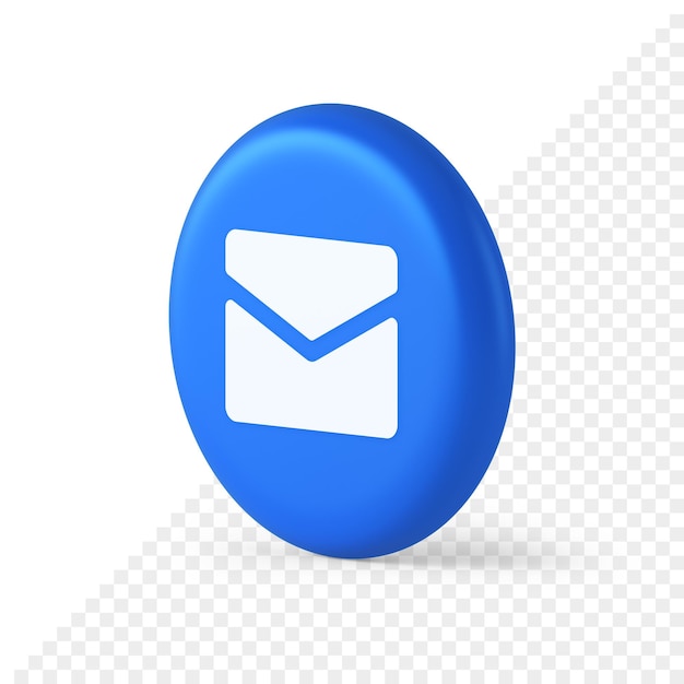 newsletter inbox chat message button remotely communication digital notification 3d isometric icon