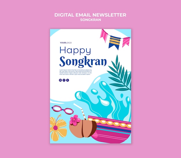 PSD newsletter z okazji święta songkran