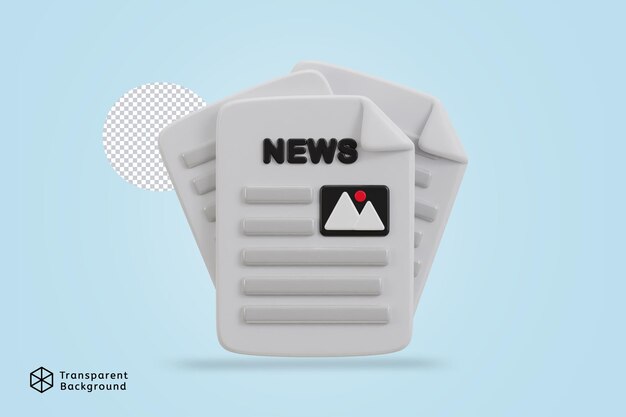 Newspaper icon 3d rendering vector illustration