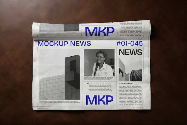 PSD newspaper  indoors mockup