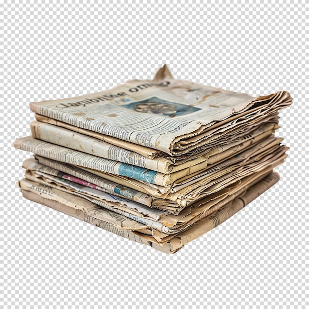 Newspaper isolated on transparent background for press day french newspaper
