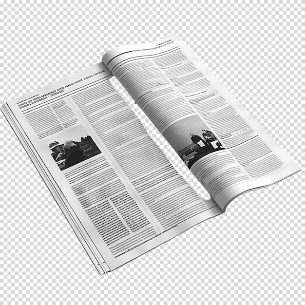 PSD newspaper isolated on transparent background for press day french newspaper