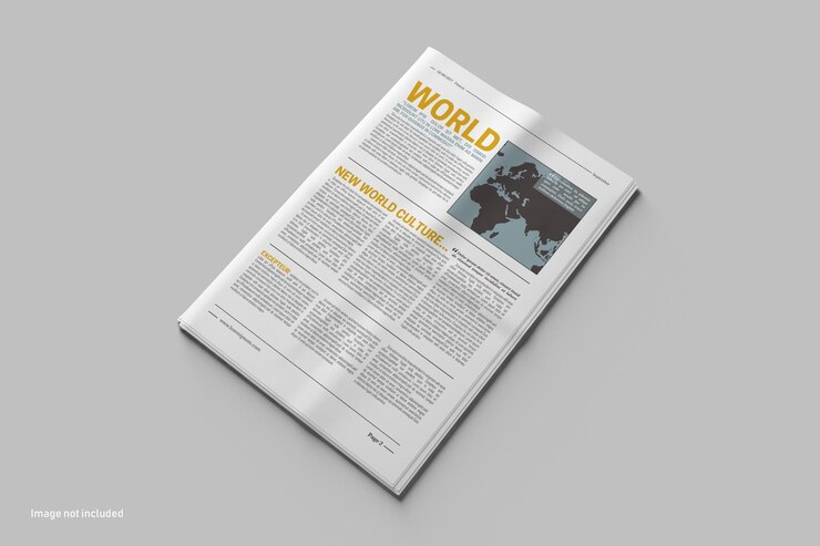 新聞 Photoshop モックアップ パースペクティブ ビュー