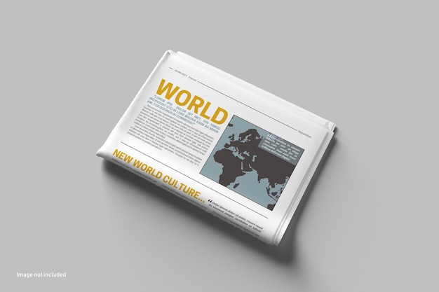 PSD newspaper photoshop mockup perspective view