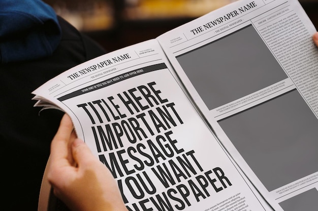 PSD newspaper with editable content text and mockup 02