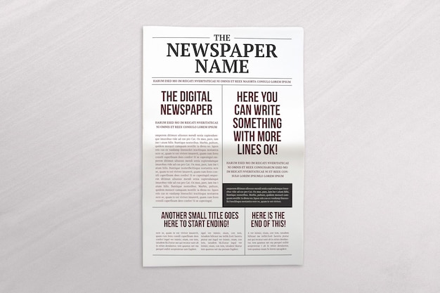 PSD newspaper with editable cover mockup 02