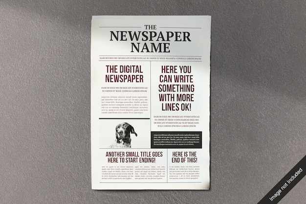 PSD 편집 가능한 표지 모형이 포함된 신문