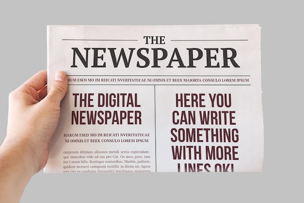 Newspaper with editable cover text and mockup 05