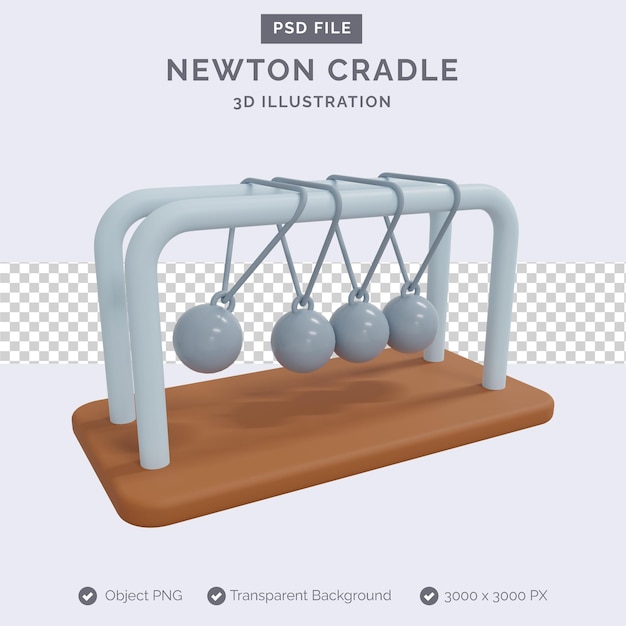 PSD newton cradle 3d illustration