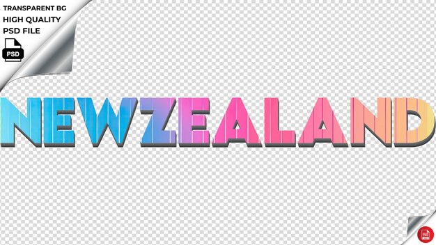 PSD newzealand typography rainbow colorful text texture psd transparent