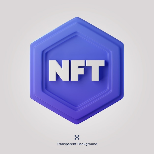 Nft 3d значок иллюстрации