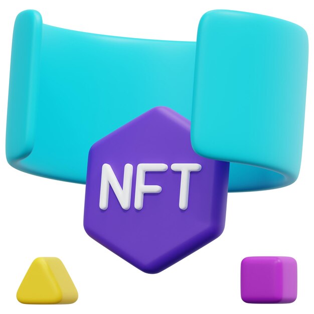 Illustrazione dell'icona di rendering 3d nft