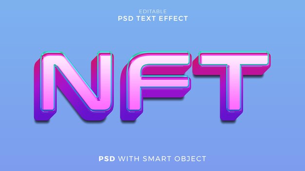 nft 3d style text effect editable template