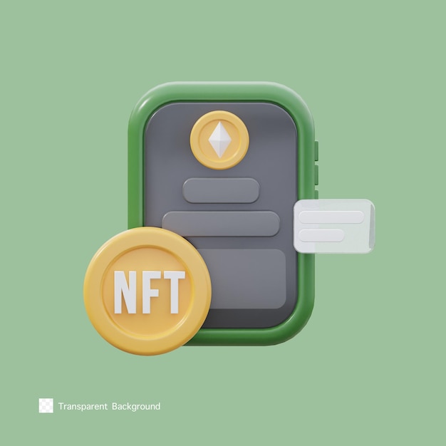 PSD nft app icon 3d rendering illustration