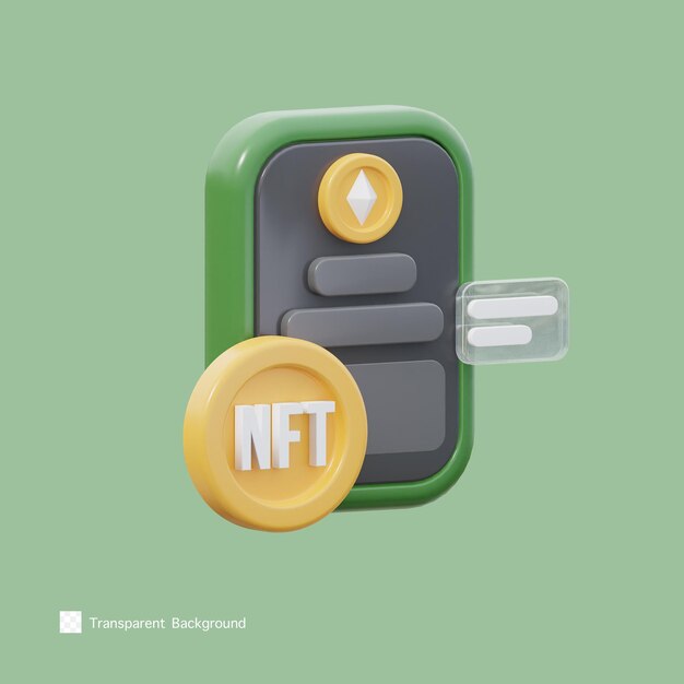 Nft App-pictogram 3D-rendering illustratie