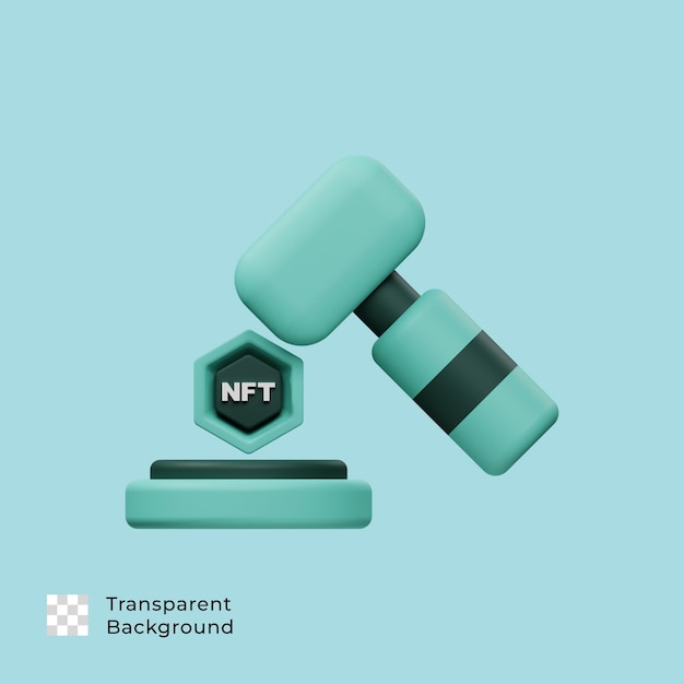 PSD nft art auction 3d icon