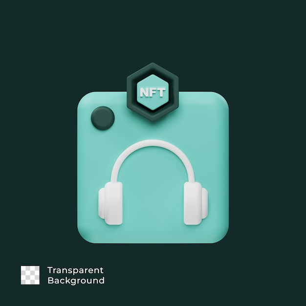 PSD nft audio 3d icon design