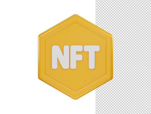 Значок nft blockchain 3d рендеринг векторной иллюстрации