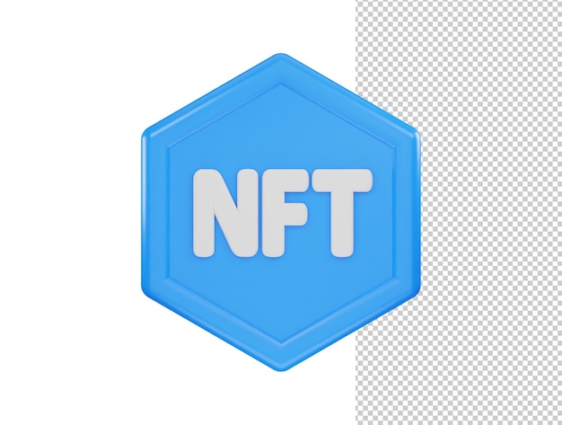 Nft blockchain icon 3d rendering vector illustration