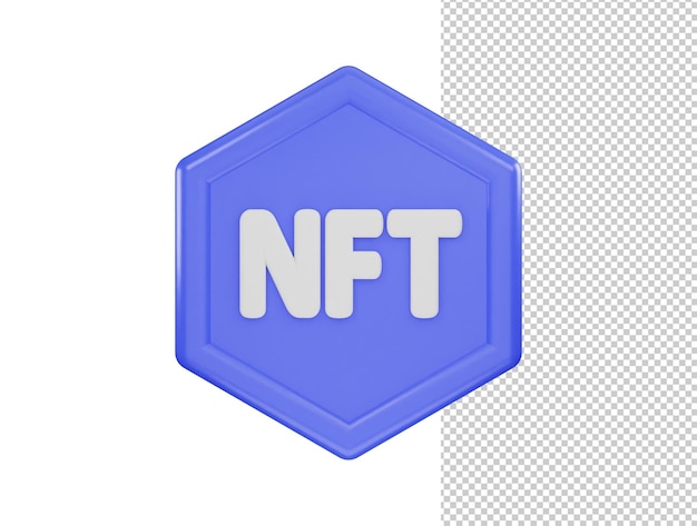 Значок nft blockchain 3d рендеринг векторной иллюстрации