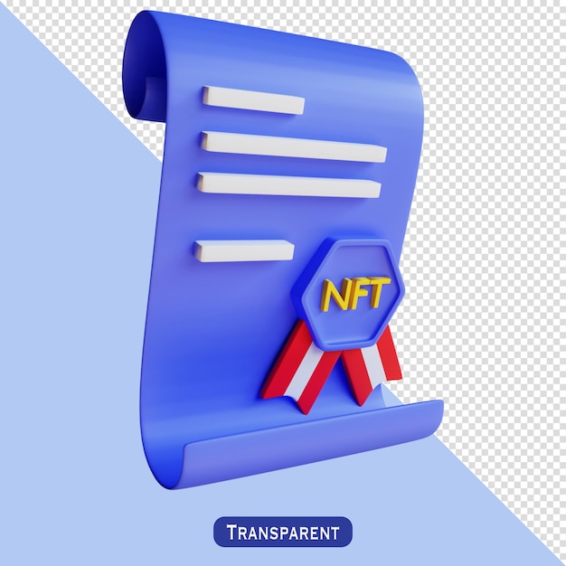 PSD nft certificate 3 d style