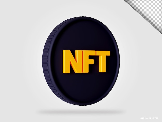 NFT coin 3d rendering isolated