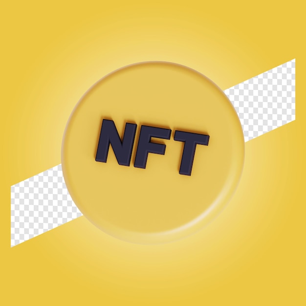 NFT暗号通貨シンボルロゴ3Dイラスト