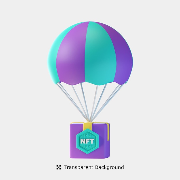 Nft give box 3d иконка иллюстрация