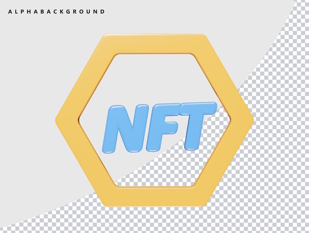 PSD nft icon 3d render illustration