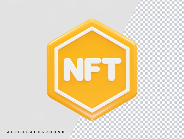 Nft icon illustration 3d rendering transparent element
