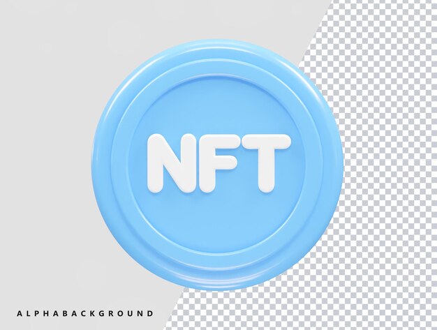 PSD nft icon illustration 3d rendering transparent element