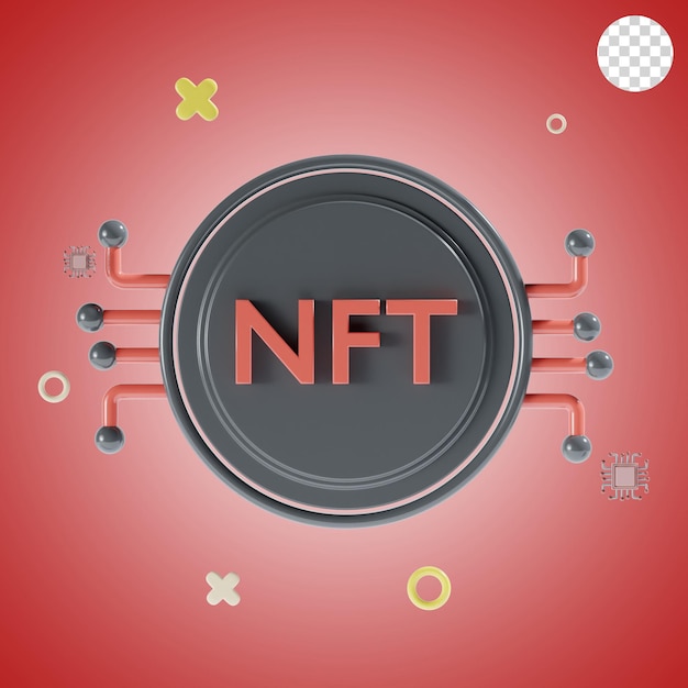 PSD nft network 3d icon